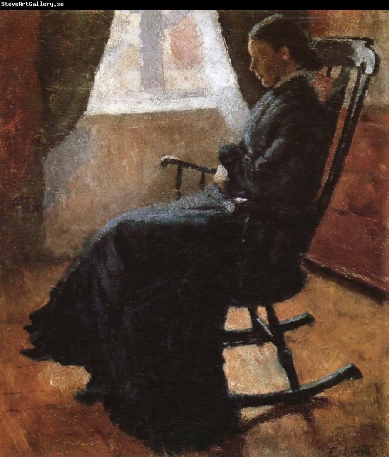 Edvard Munch Aunt sitting  in the rocking chair